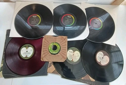 Beatles Vinyl Lot (7) Abbey Road Japan Red Let It Be Help! Rubber Soul 65
