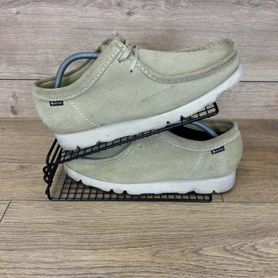 Clarks Schuhe Herren Gr. UK 8,5 Originals Wallabees Gore-Tex Beige Wildleder Vibram