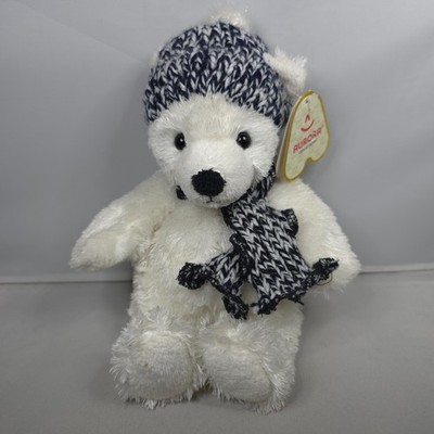 Aurora - Winter Polar Bear - Small Plush Soft Toy Beanie 8'' Xmas Scarf Hat Tags
