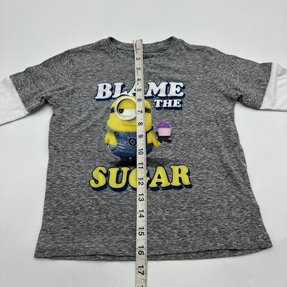 Despicable Me Long Sleeve Shirt Youth Boy 4T Graphic Print Logo Gray..#31833 - Image 4 of 4