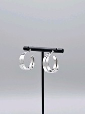 Taxco Mexico 925 Sterling Silver Modern Hoop Circle Earrings 9.9g New