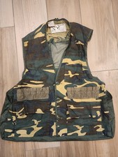 Duck Bay Woodland Camo Hunting Vest Vintage Men's M Game Pouch