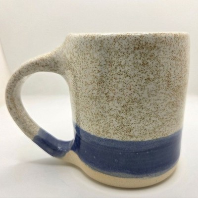 Handmade Studio Pottery Stoneware Mug Stripe 10oz Minimalist Cottage Gifts Basic