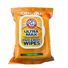 Arm  Hammer Ultra Max 30-Wipes FRESH SCENT Face  Body Odor Camping Travel Pack