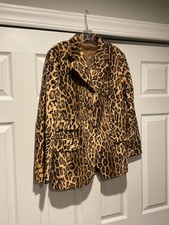 Moschino Cheap and Chic Vintage Women s Leopard Fur Coat Blazer Jacket US sz 10