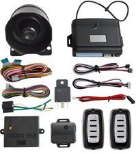 Sistema de alarma para coche con entrada sin llave, sensor microondas y de impac