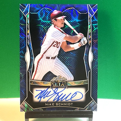 2025 Leaf Metal Mike Schmidt Blue 2/4 On Card Auto Philadelphia Phillies MA-MS3