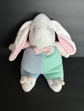 Prestige Toy Plush Bunny Rabbit Pastel Thermal Waffle Weave Bow Tie Vintage FLAW