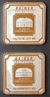 Geiger Edelmetalle 2x Schloss Guldengossa 10g .999 Silver Bars w/ Assay — photo 1