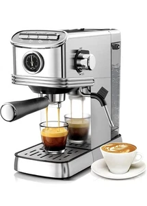 Espresso Machine 20 Bar Espresso Maker W/ Milk Frother Steam Wand W/ 45 OZ