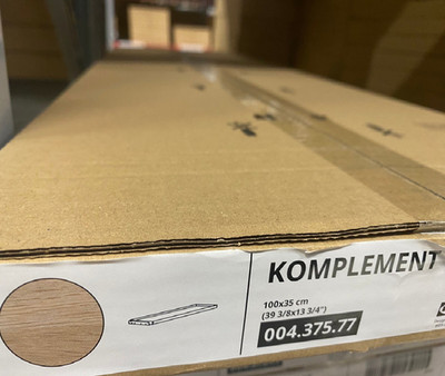 IKEA KOMPLEMENT ausziehbares Schuhablage, weiß gebeizte Eiche Optik,100x35cm,004.375.77