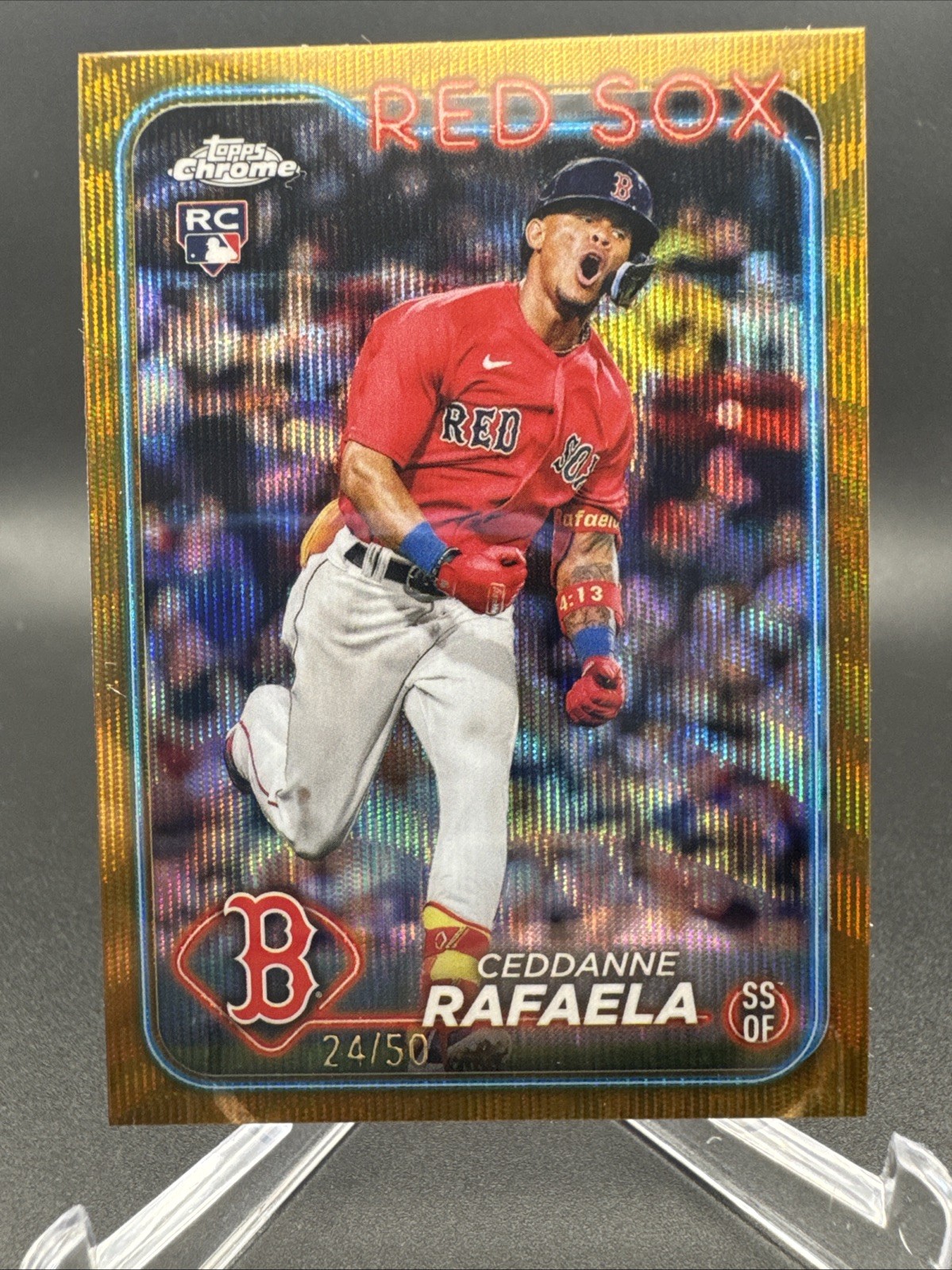 2024 Topps Chrome Ceddanne Rafaela #118 Gold Wave  /50 Rookie
