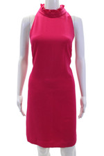 Vince Camuto Womens Sleeveless Ruffled Halter Neck Dress Pink Size 12