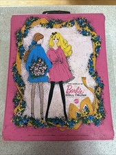 Vintage World Of Barbie Double Doll Case - 1968 Wardrobe - 1004 Pink Trunk