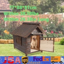 Brown Modern Dog House Dog House With Window And Door Pet House For 38.58lbs Dog