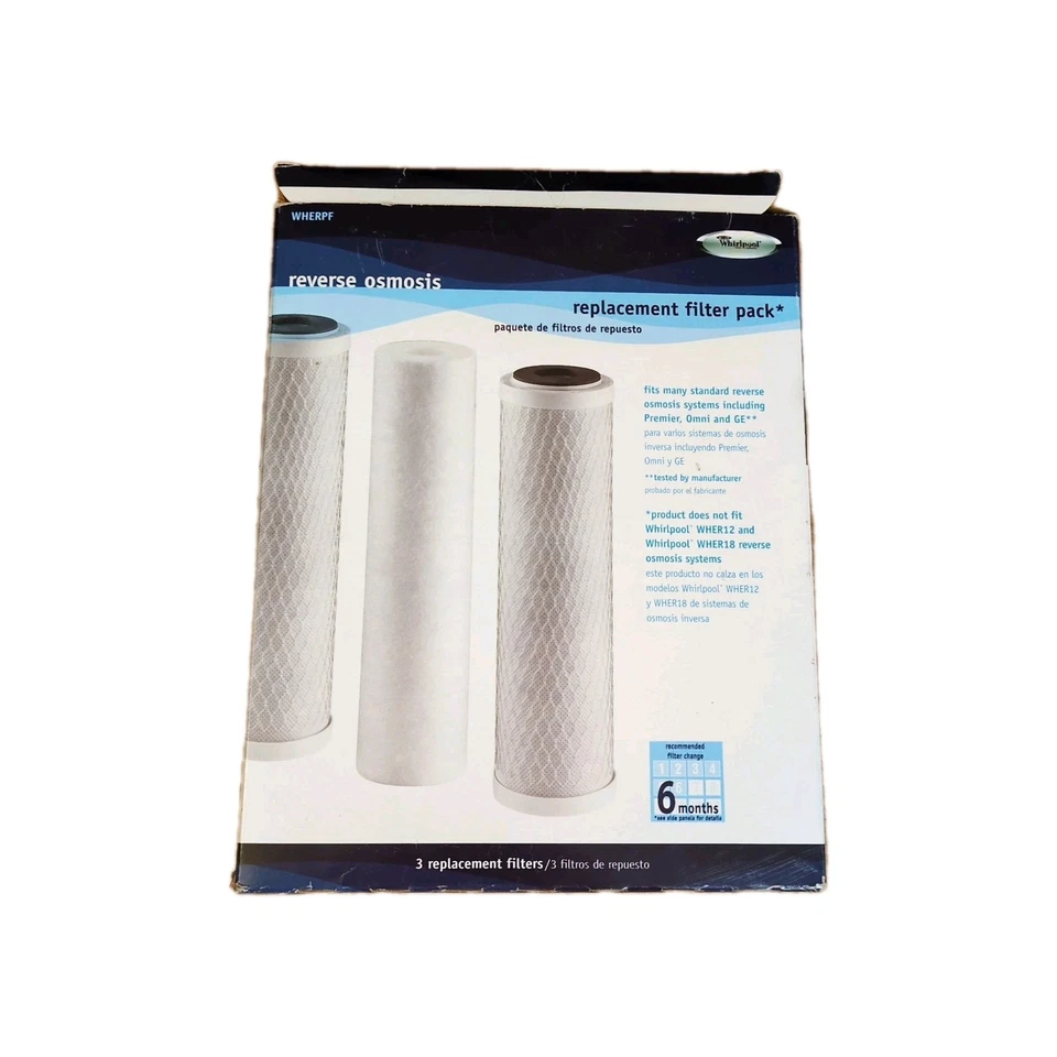 Genuine Whirlpool Universal Reverse Osmosis Replacement Water Filter 3 Pack NEW - Image 2 of 4