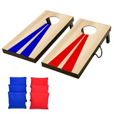 GoSports 2 ft x 1 Portable Size Cornhole Game Set 24 x 12 x 8", Red/Blue