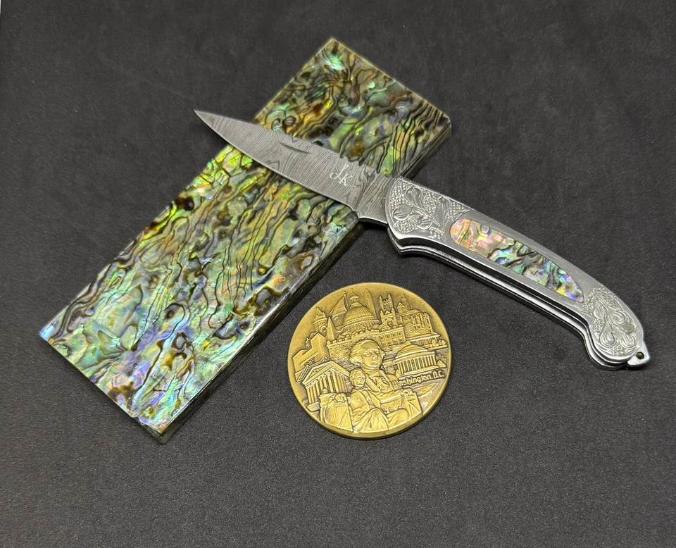 Карманный нож ручной работы York Vivant из дамасской стали CBIT-535 - Изображение 3 из 4