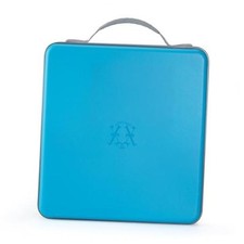 CD Case Hard Plastic Organizer Holder for Car Double 224 Capacity Sky Blue