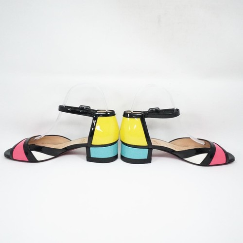 Christian Louboutin Mujer Punta Abierta Tobillo Correa Multicolor Talla 37 Usada - Imagen 14 de 20