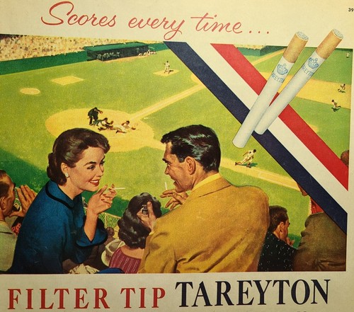Anuncio impreso vintage 1955 Collier's Tareyton Cigarettes béisbol - submarino atómico - Imagen 3 de 5