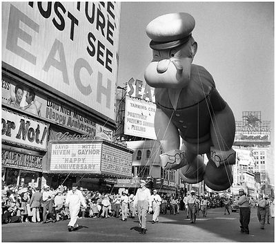 1959 Popeye  Balloon at Macy's Thanksgiving  Parade 11 x 14  Photograph