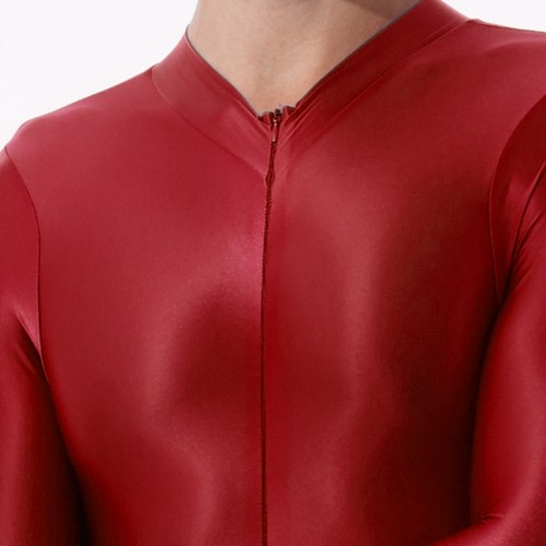 Traje de cuerpo completo para hombre Unitard Zentai de manga larga brillante - Imagen 22 de 90