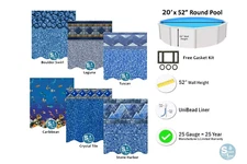 SmartLine 20' x 52” Round Unibead 25 Gauge Swimming Pool Liner - Choose Pattern