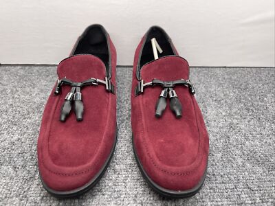 Asos Moccasins ASOS DESIGN Loafers Burgundy Red Faux Suede Tassel