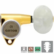 NEW Gotoh SG301-P1 MGT L3+R3 LOCKING Tuners w/ Large PEARLOID Buttons 3x3 - GOLD