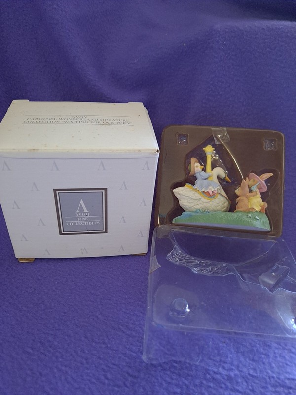 Avon Carousel Wonderland Miniature Collection "Waiting For Our Turn" IOB NEW