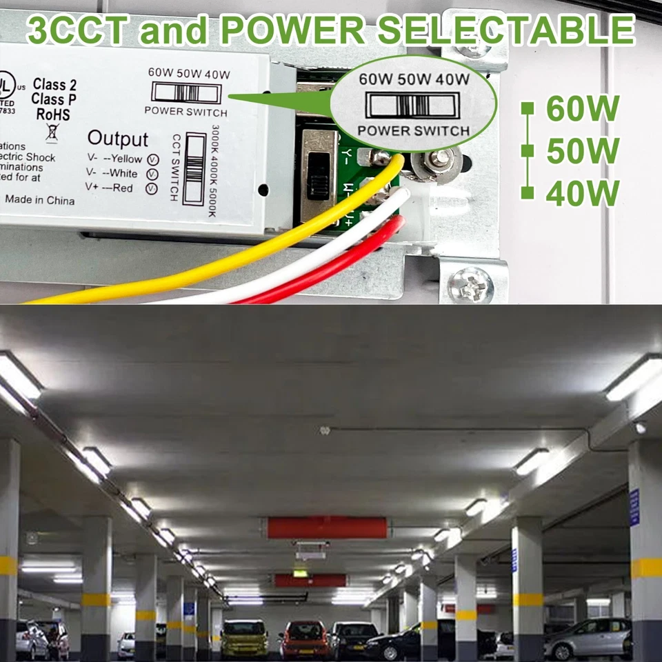 6-PACK 4FT LED Vapor Tight Light 40W/50W/60W LED Carport Shop Garage Light IP66 - Image 4 of 4