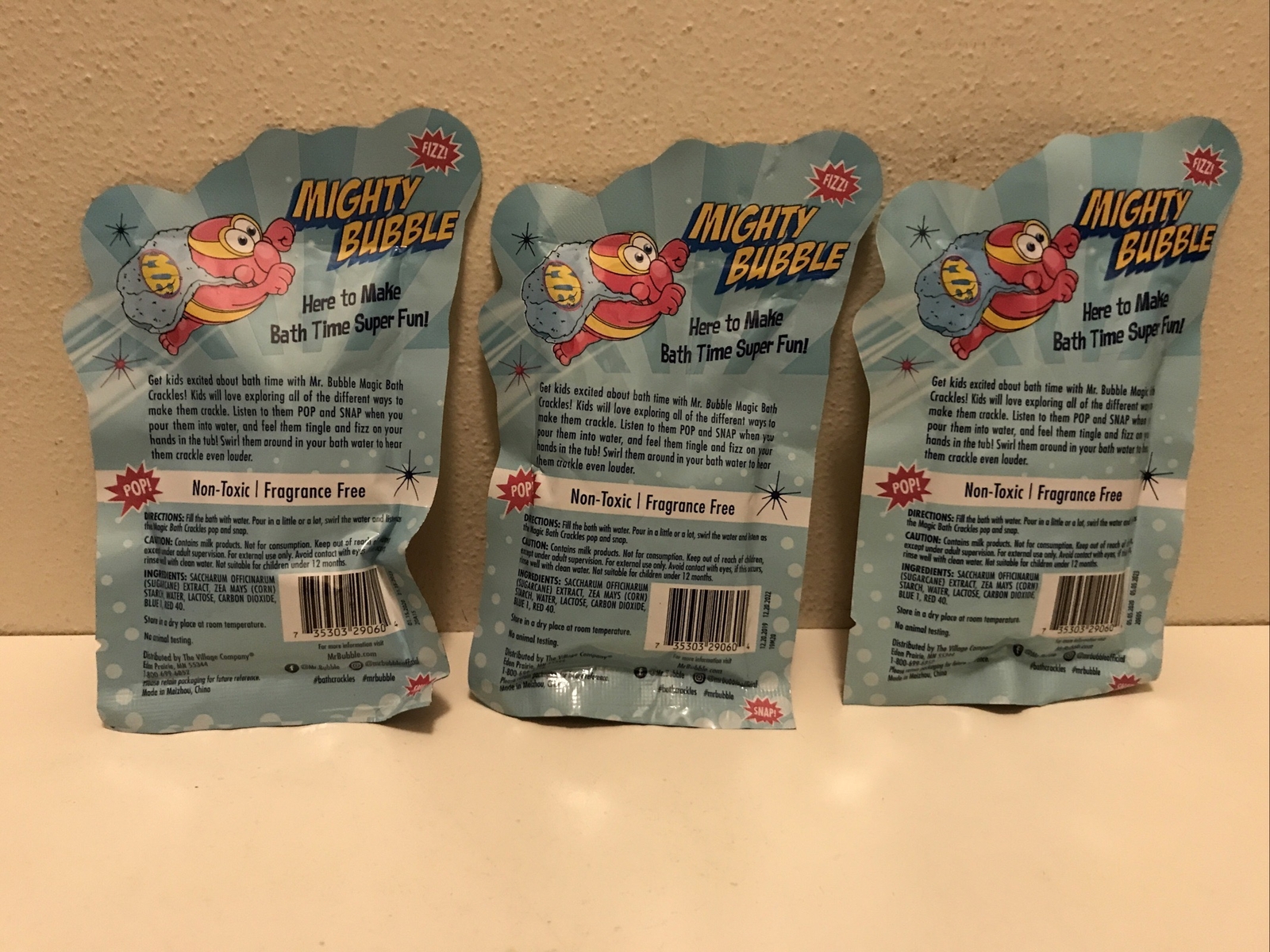 (3) Mr. Bubble Magic Bath Crackles Pop & Snap Fizz 1.05 Oz Best Deal L