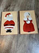 santa claus Mrs Claus Painting Wall Hanging Christmas Decor Art Picture