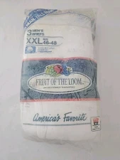 1989 FRUIT OF THE LOOM White Briefs Size 46-48 XXL Vintage Underwear Made In USA
