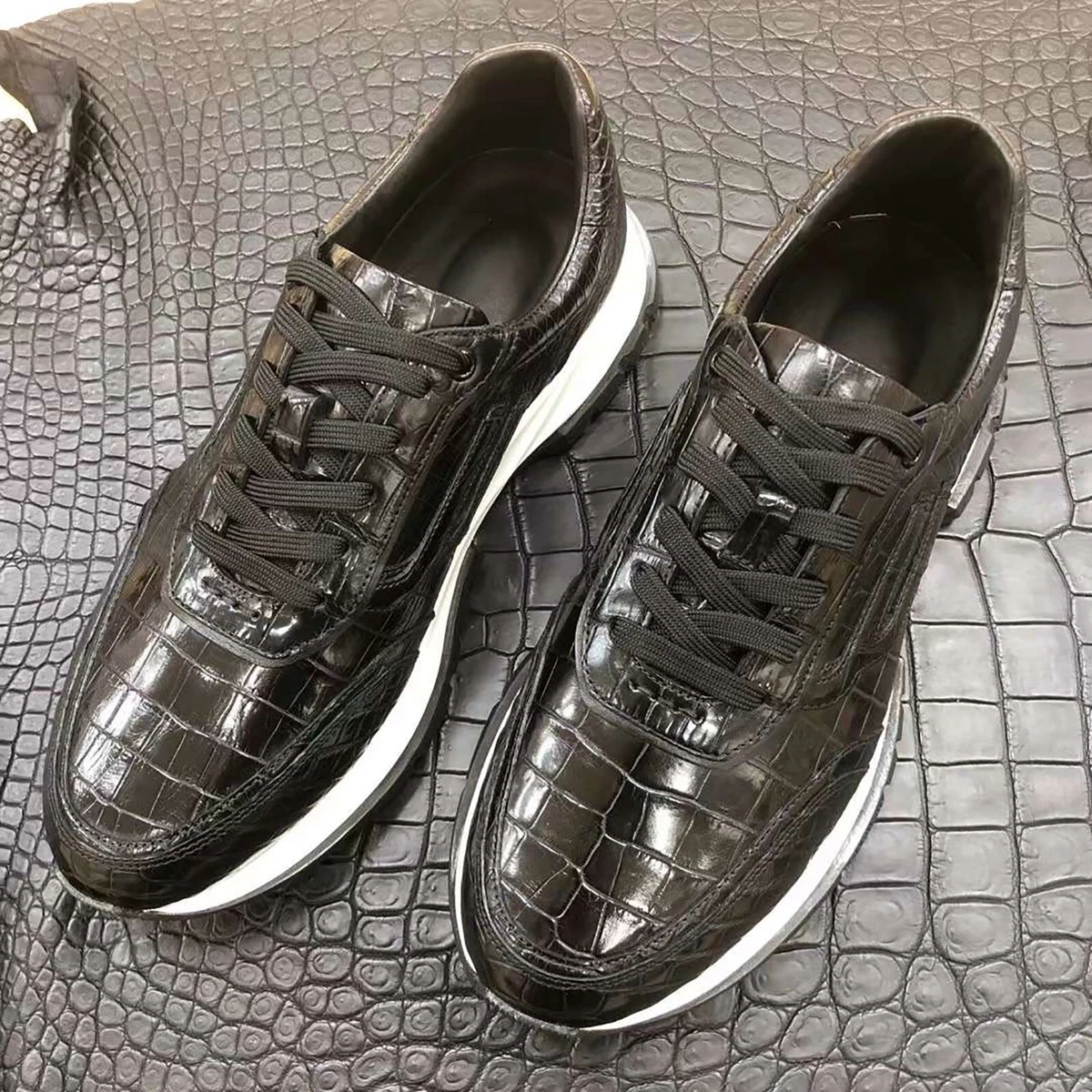 Alligator store skin sneakers