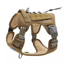 Auroth Tactical Dog Harness Adjustable Dog Vest with Handle - Army Yellow