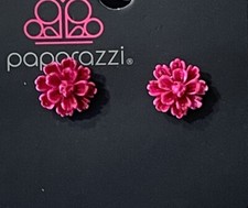 Ladies Girls Teens Deep HOT PINK Flower   Floral Post Stud Earrings  LQQK  