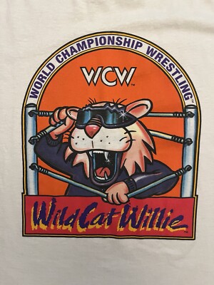 Vintage 90s WCW Wild Cat Willie Wrestling T Shirt L Sonny Onoo wwf