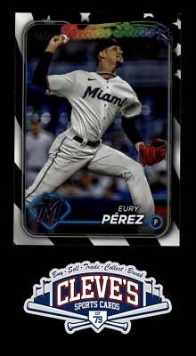 2024 TOPPS SERIES 1 EURY PEREZ 63/76 INDEPENDENCE DAY MIAMI MARLINS