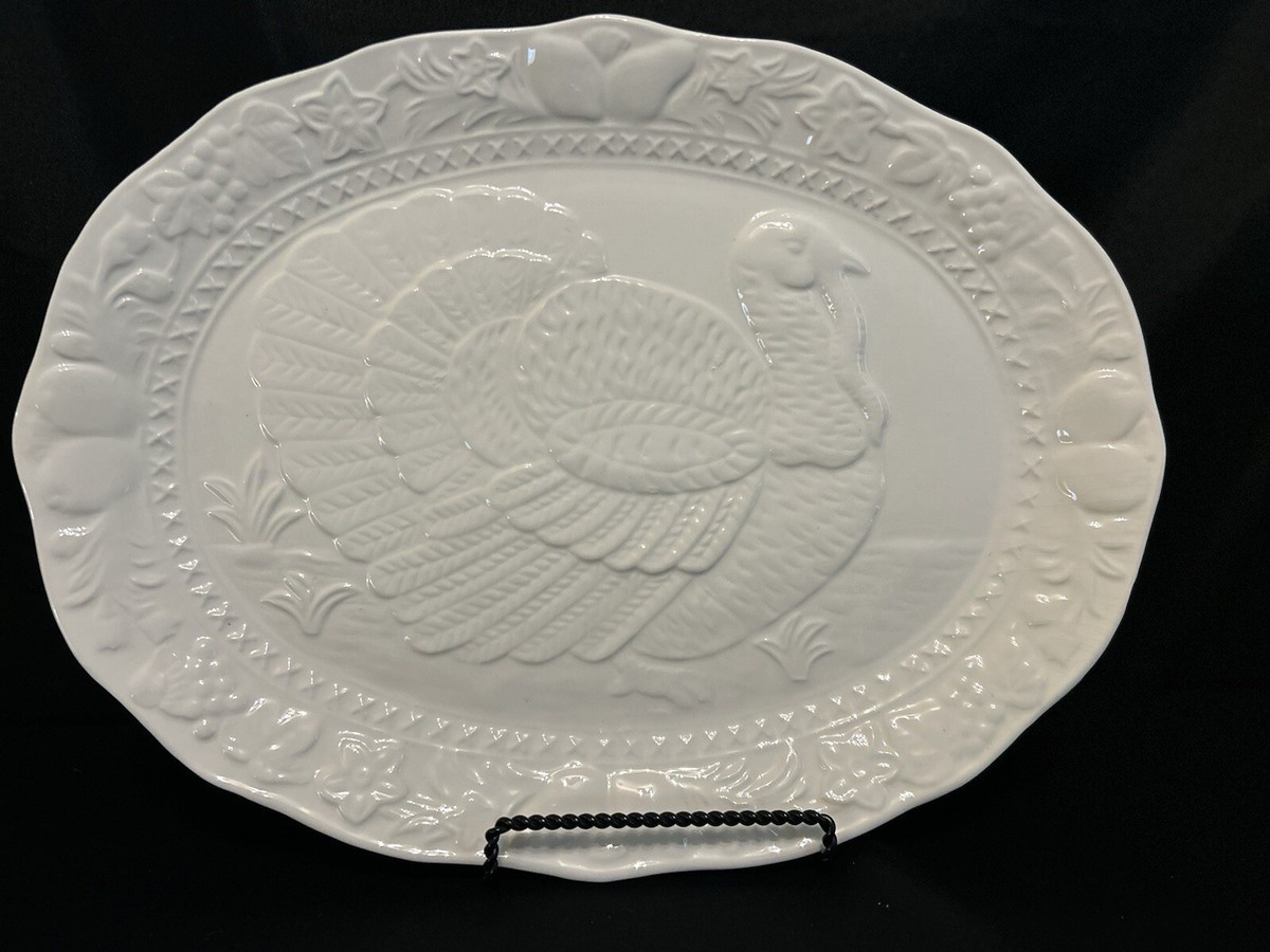 Stoneware Ceramic Gibson Platter Heavy Duty White Plastic Oval