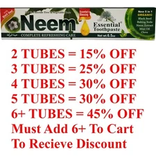 Neem Toothpaste Organic, Mint & Black Seed, Fluoride Free, Vegan, 5 IN 1, 6.5 OZ