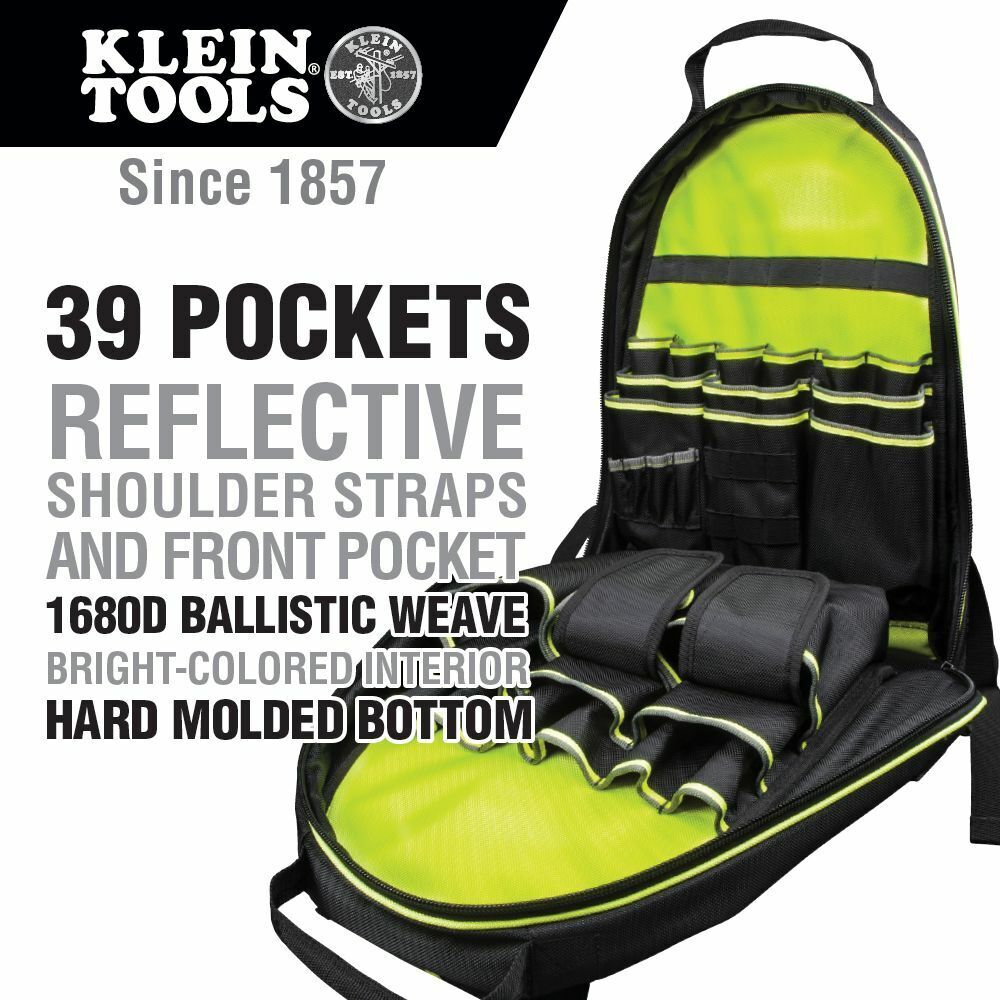 Klein Tools 55597 Tradesman Pro™ Tool Bag Backpack, 39 Klein Tools 55597 Tradesman Pro™ Tool Bag Backpack, 39