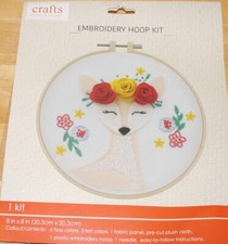 Embroidery Kit with Hoop - Deer with flowers NWT