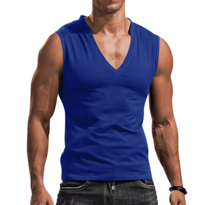 Débardeur Homme Décontracté Sans Manches - Col V, En Polyester Respirant, Taille Regular, Neuf Avec étiquettes