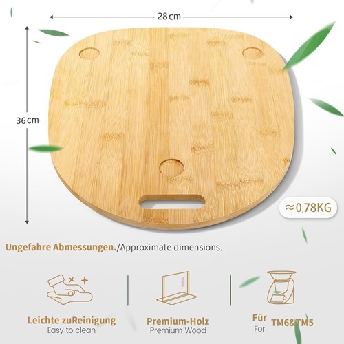 Gleitbrett für Thermomix TM6 TM5, Bambus Gleitbrett Zubehör Schnelles Bewegen - Bild 7 von 8