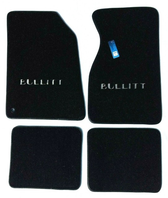 Mustang 19942004 Black Custom Carpet Floor Mats 4PC w/BULLITT Logo on