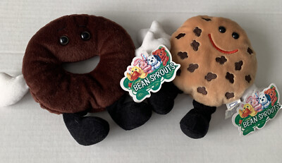NEW Vintage 1998 Bean Sprouts Entenmann's Limited Edition Stuffed Toys Lot of 2