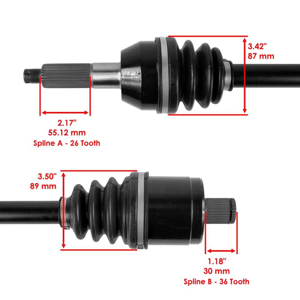 Caltric Rear Left Complete CV Joint Axle For Polaris Ranger Ev 4X4 2010-2022 - Image 3 of 4