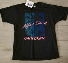 NEW vtg Screen Stars Best XL T Shirt California After Dark Raised Ink USA Made